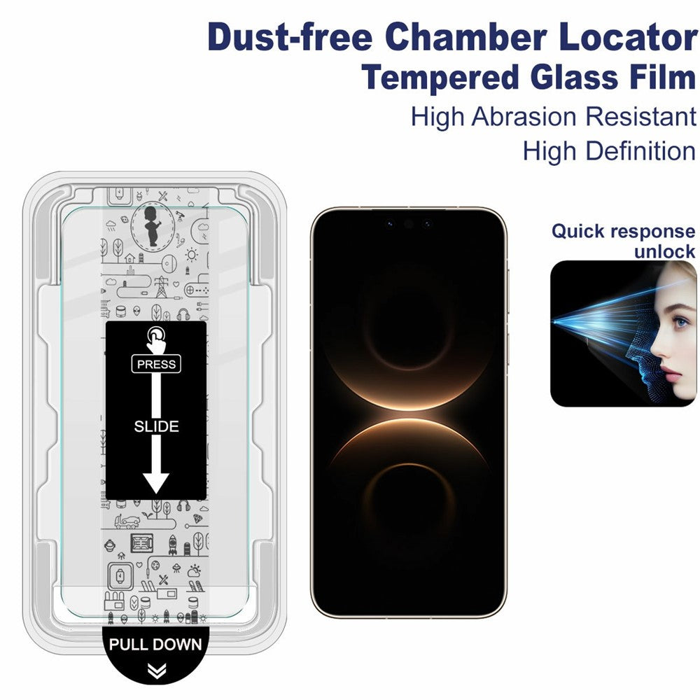 IMAK For Huawei Mate 80 Pro Max Wind Tempered Glass Screen Protector with Dust-free Installation Tool (Fingerprint Unlock) (Not Complete Coverage)