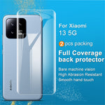 IMAK 2Pcs  /  Set For Xiaomi 13 5G Hydrogel Film III Phone Back Protector Anti-scratch Ultra Clear Soft TPU Back Film
