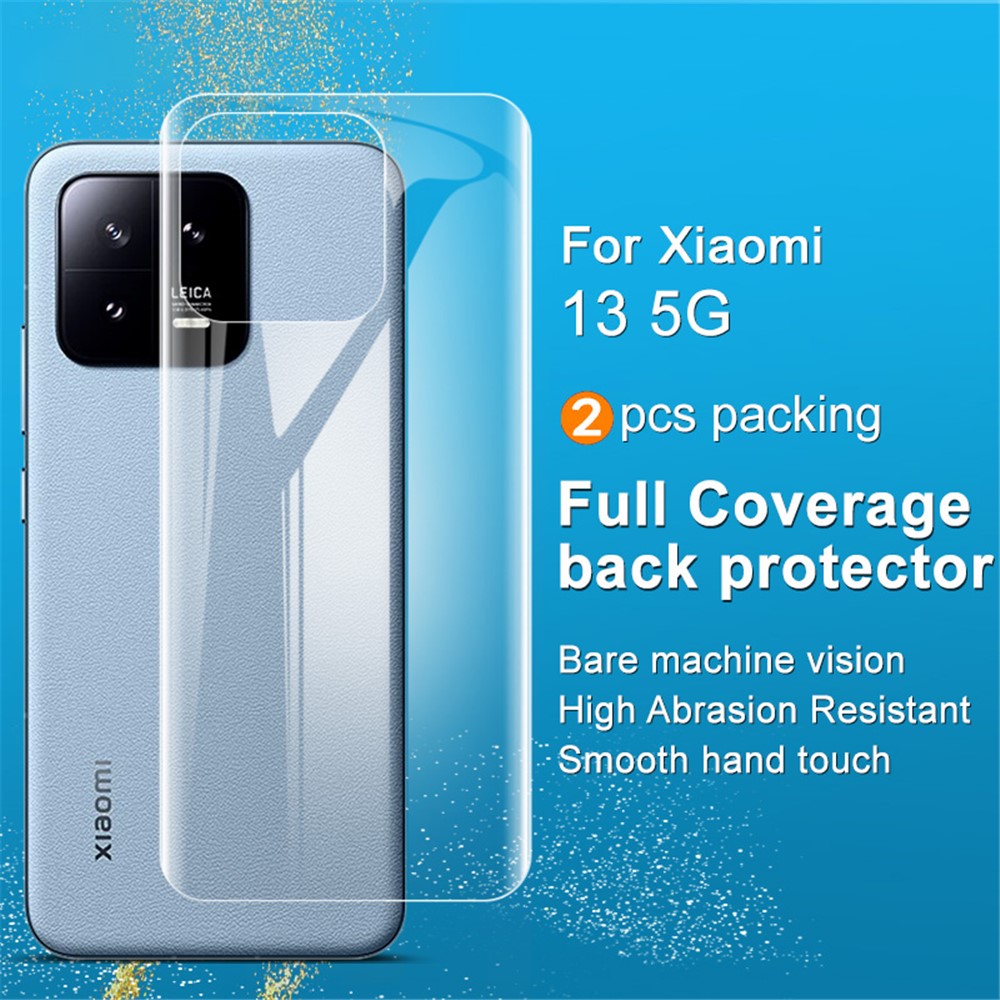 IMAK 2Pcs  /  Set For Xiaomi 13 5G Hydrogel Film III Phone Back Protector Anti-scratch Ultra Clear Soft TPU Back Film