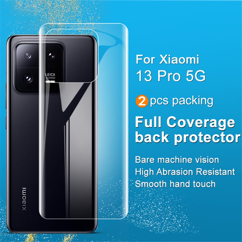 IMAK 2 st/set för Xiaomi 13 Pro 5G Hydrogelfilm III HD genomskinligt bakskydd Slitstarkt reptåligt mjukt TPU-bakskydd