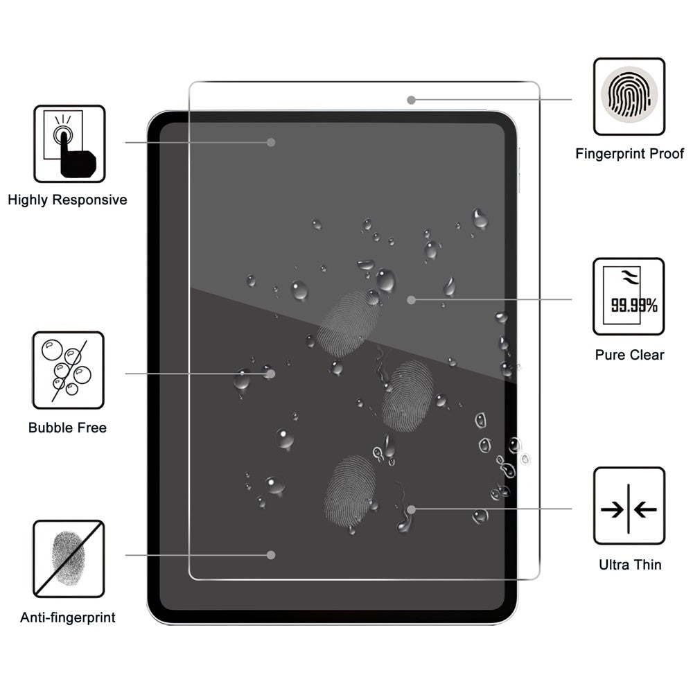 Oppo Pad Mini härdat glas skärmskydd 2.5D rak kant helskärmsfilm helt lim