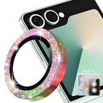HAT PRINCE för Samsung Galaxy Z Flip8 Kameralinsskydd ENKAY Hat-Prince Glitterdekor Härdat Glas Linsfilm