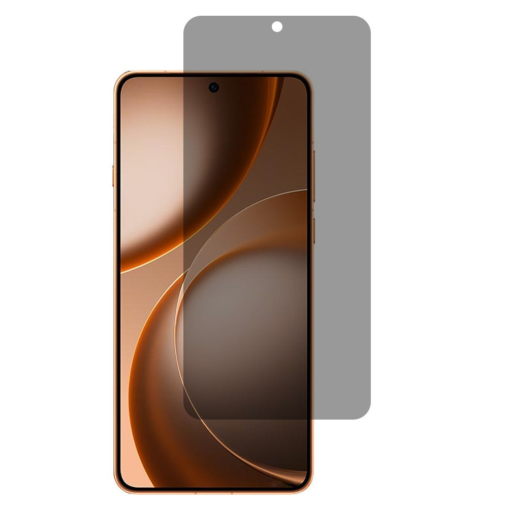 Oppo Find X9 Ultra 5G 2.5D-skærmbeskyttelse med buede kanter, anti-spy, fuld dækning, hærdet glasfilm i aluminium-silikone (fingeraftrykslåsning)