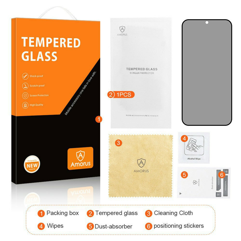 AMORUS For Xiaomi 17T Anti-Spy Full Screen Protector Silk Printing Full Glue Privacy High Aluminium-silicon Glass Film (Fingerprint Unlock)