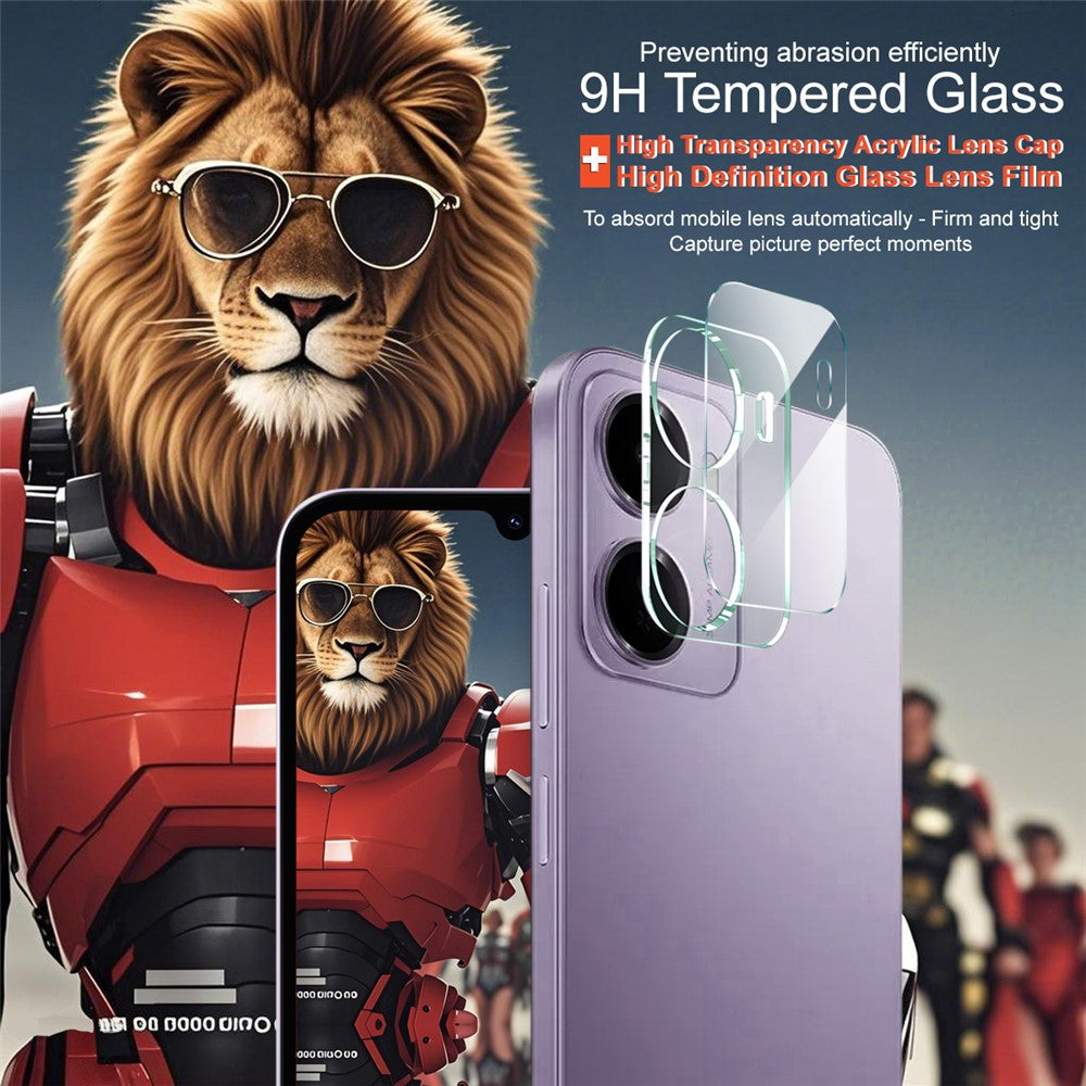 IMAK For Xiaomi Redmi 15a 5G Tempered Glass Full Cover Camera Lens Protector + Acrylic Lens Cap