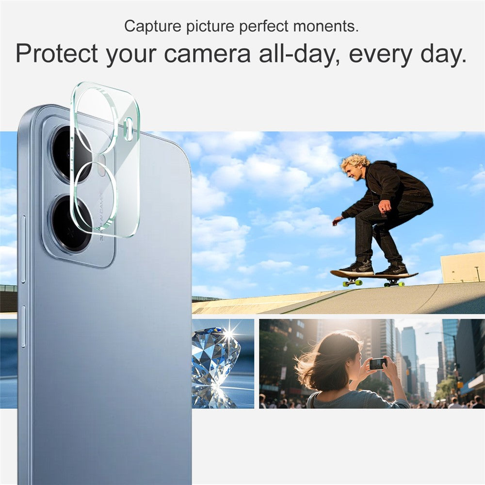 IMAK For Xiaomi Redmi 15a 5G Tempered Glass Full Cover Camera Lens Protector + Acrylic Lens Cap