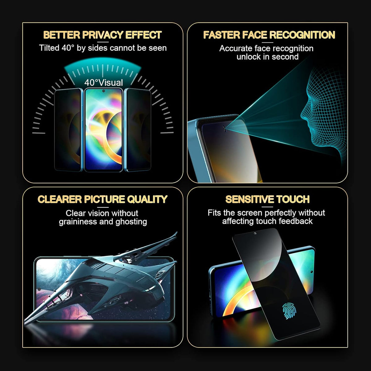 For Oppo F33 Pro 5G Anti Spy Privacy Full Screen Protector Black Edge High Aluminium-silicon Glass Film