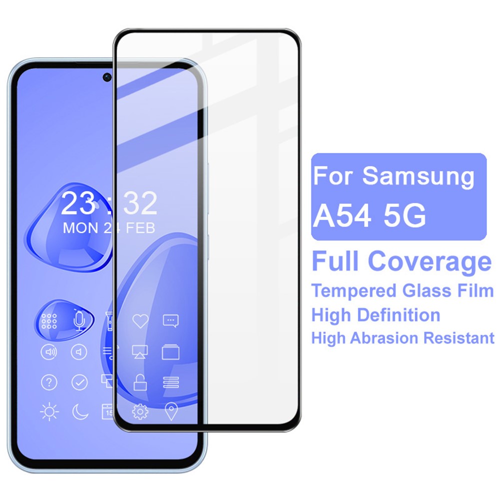 IMAK Pro+ Serie til Samsung Galaxy A54 5G HD Hærdet Glasfilm Anti-fingeraftryk Fuld Dækning Følsom Berøringsskærmbeskytter