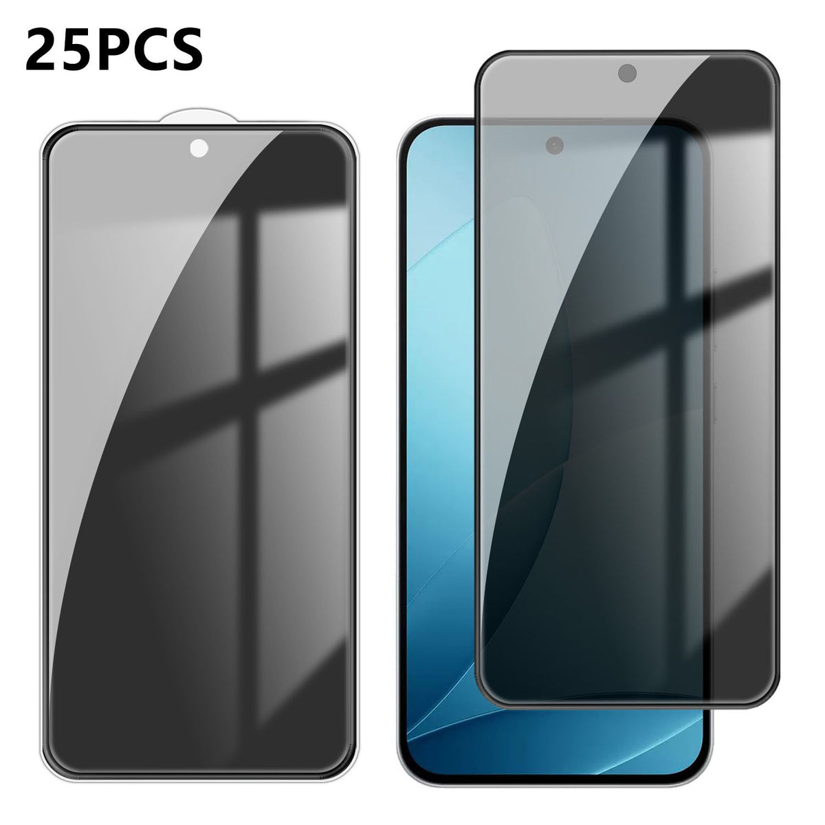 25 stk. anti-spion-skærmbeskyttere til Oppo F33 Pro 5G, silketryk, høj-aluminium-siliciumglas, fulddækkende anti-fingeraftryks-privatlivsfilm