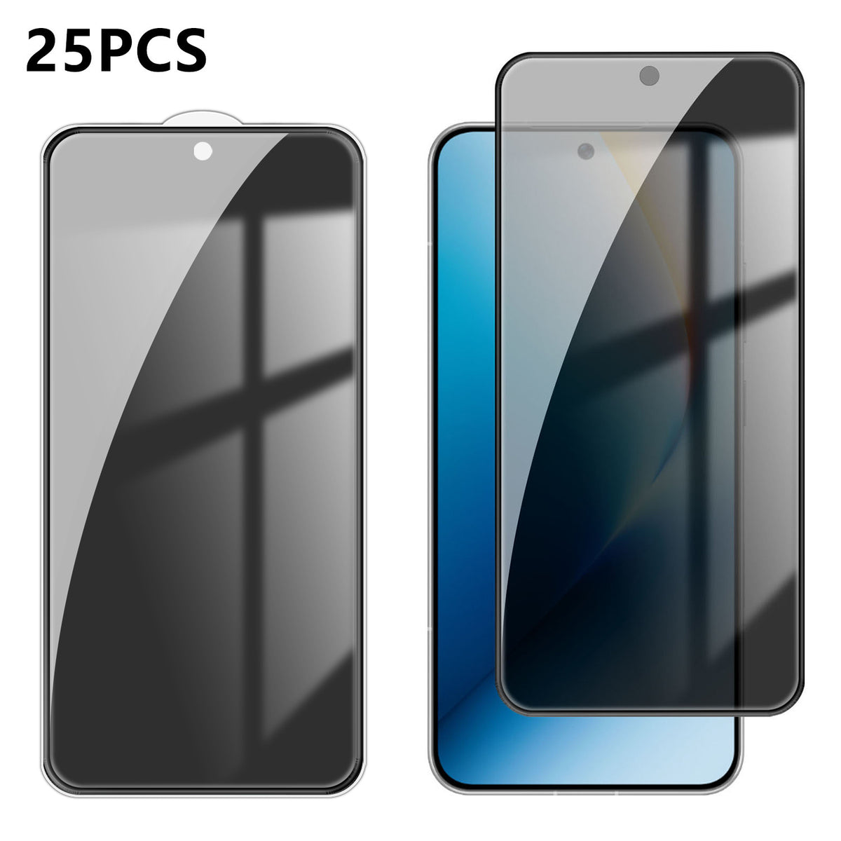 Honor Win RT 5G / Honor Win 5G 25 stk. anti-spion-skærmbeskyttelse med silketryk, høj aluminium-silikat-glasfilm, fuld dækning, fingeraftryksafvisende privatlivsfilm