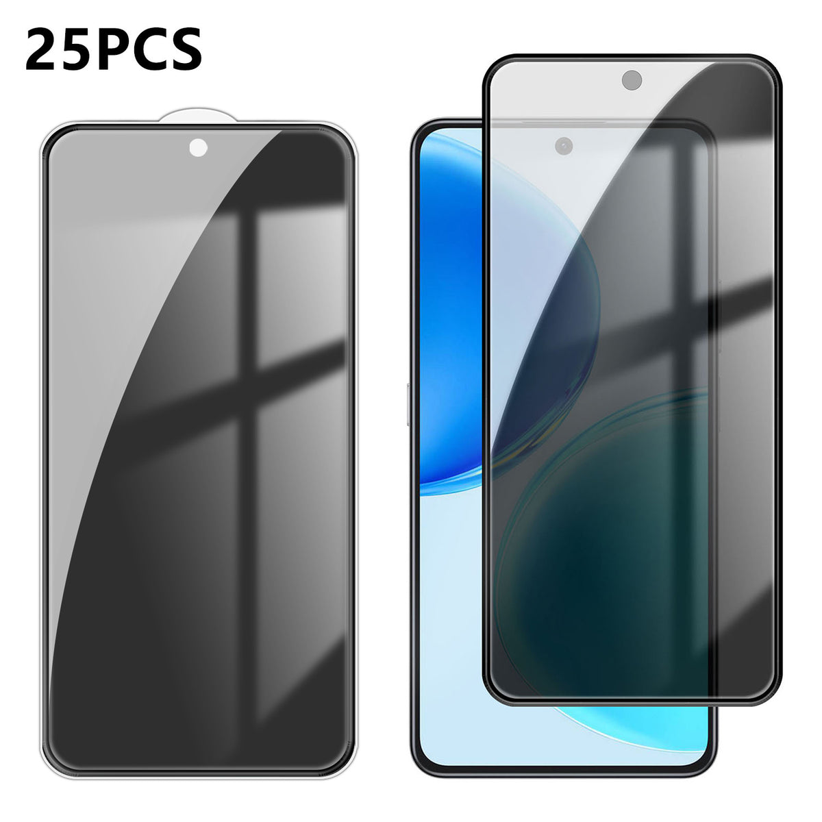Til Honor X8d 4G 25 Stk. Anti-spion Skærmbeskytter Silketryk Højaluminiums-siliciumglas Fuld Dækning Anti-fingeraftryk Privacy Film