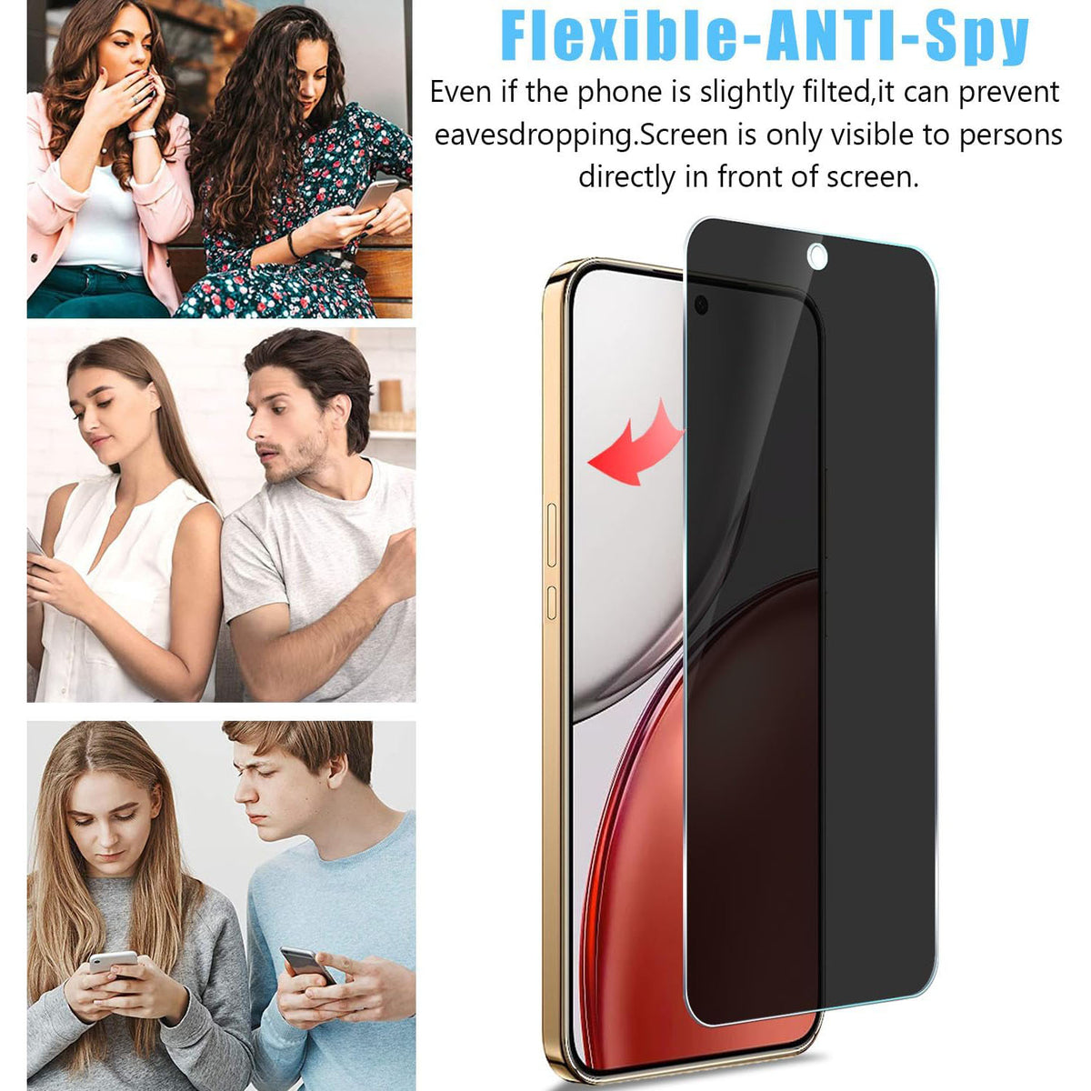 Til Honor X8d 4G 25 Stk. Anti-spion Skærmbeskytter Silketryk Højaluminiums-siliciumglas Fuld Dækning Anti-fingeraftryk Privacy Film