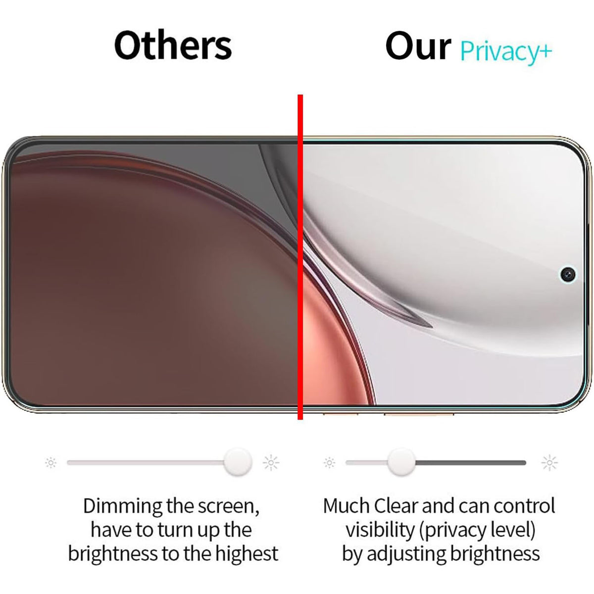 Til Honor X8d 4G 25 Stk. Anti-spion Skærmbeskytter Silketryk Højaluminiums-siliciumglas Fuld Dækning Anti-fingeraftryk Privacy Film