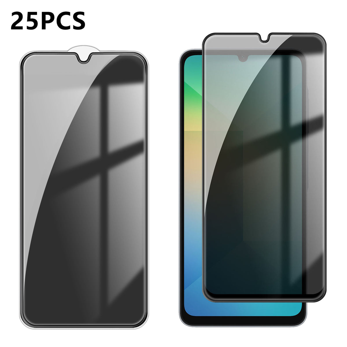 Samsung Galaxy A06 5G / Galaxy A06 4G 25 st. anti-spion skärmskydd sidentryck hög aluminium-kisel glas heltäckande anti-fingeravtryck sekretessfilm