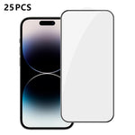 For iPhone 14 Pro Max 25Pcs Full Cover Screen Protector Silk Printing Ultra Clear High Aluminum-silicon Glass Film