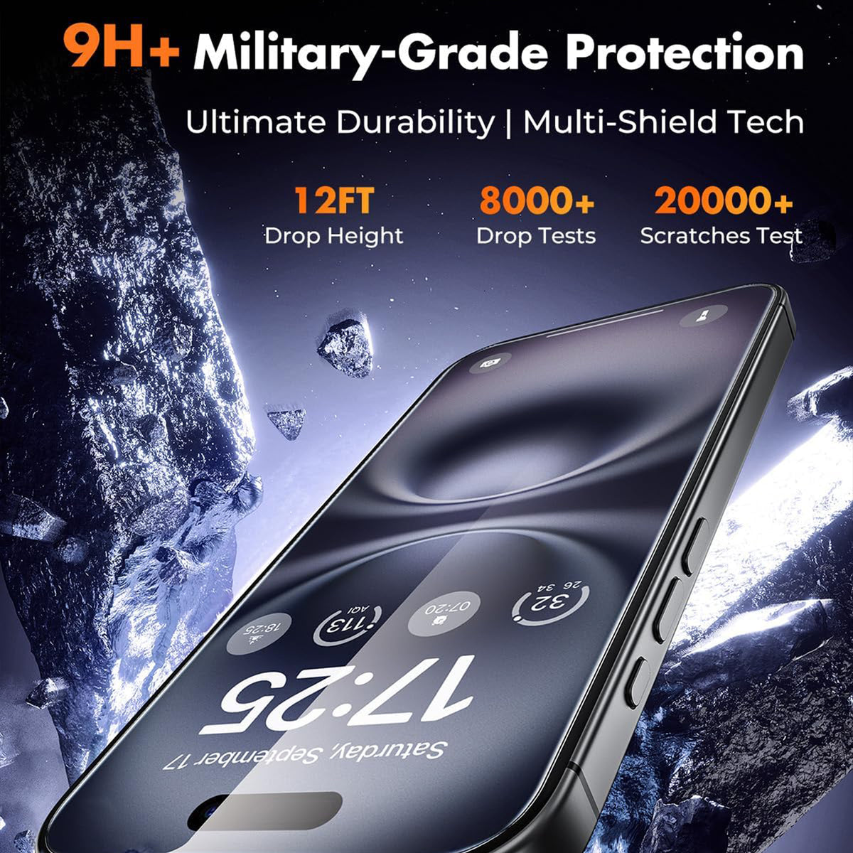 For iPhone 14 Pro Max 25Pcs Full Cover Screen Protector Silk Printing Ultra Clear High Aluminum-silicon Glass Film
