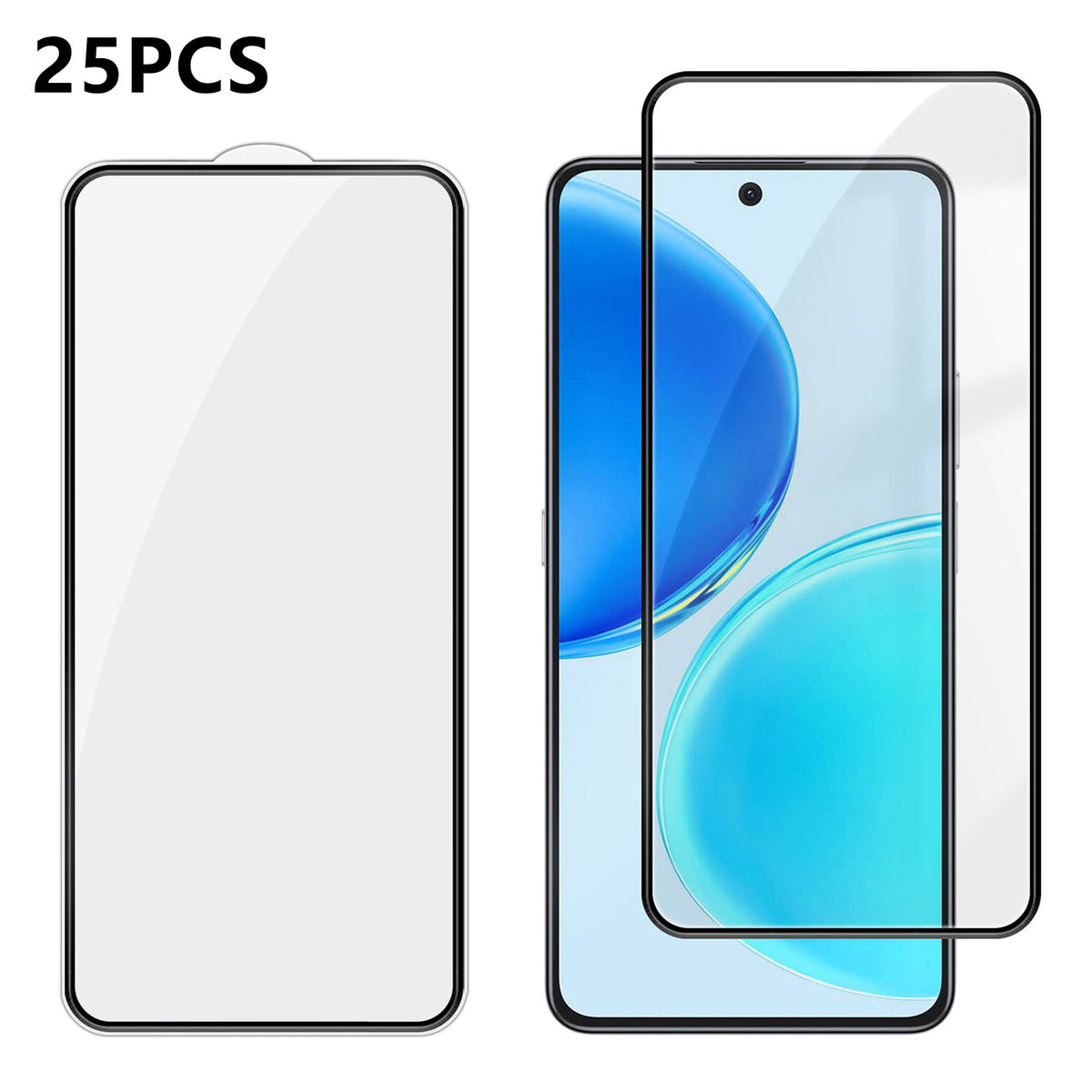 For Honor X8d 4G 25Pcs Full Cover Screen Protector Silk Printing Ultra Clear High Aluminium-silicon Glass Film