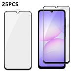 Samsung Galaxy A08 5G / A08 4G / A07 5G / A07 4G / A07s 4G 25 stk. fulddækkende skærmbeskyttere med silketryk, ultraklar film af aluminium-silikatglas