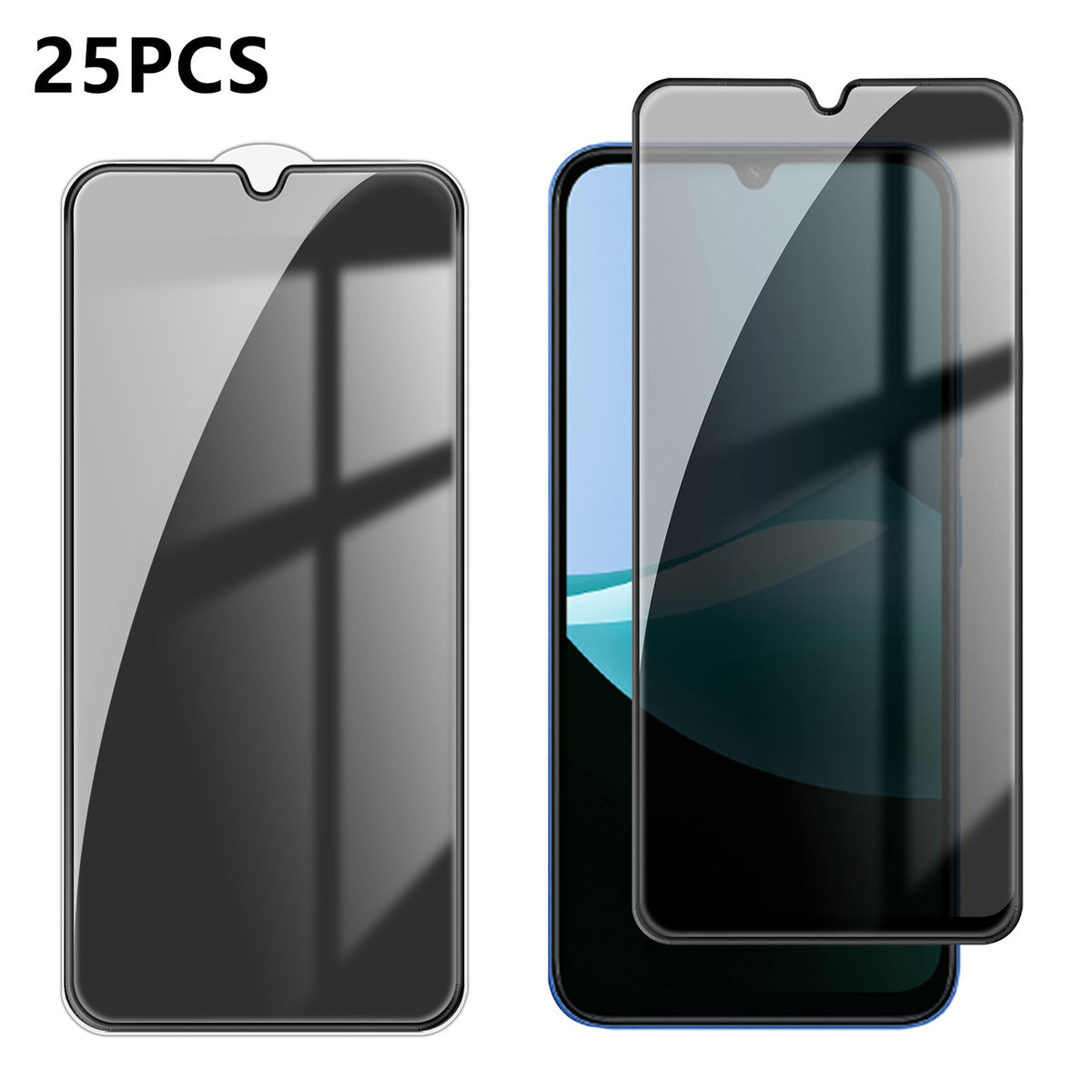 Xiaomi Poco C85 4G (171 mm) / Xiaomi Redmi 15C 5G (Global) (171 mm) / Xiaomi Redmi 15C 4G (Global) (171 mm) 25 st. antispionskärmskydd, sidentryck, högkvalitativt aluminium-kiselglas, heltäckande, fingeravtrycksskyddande sekretessfilm