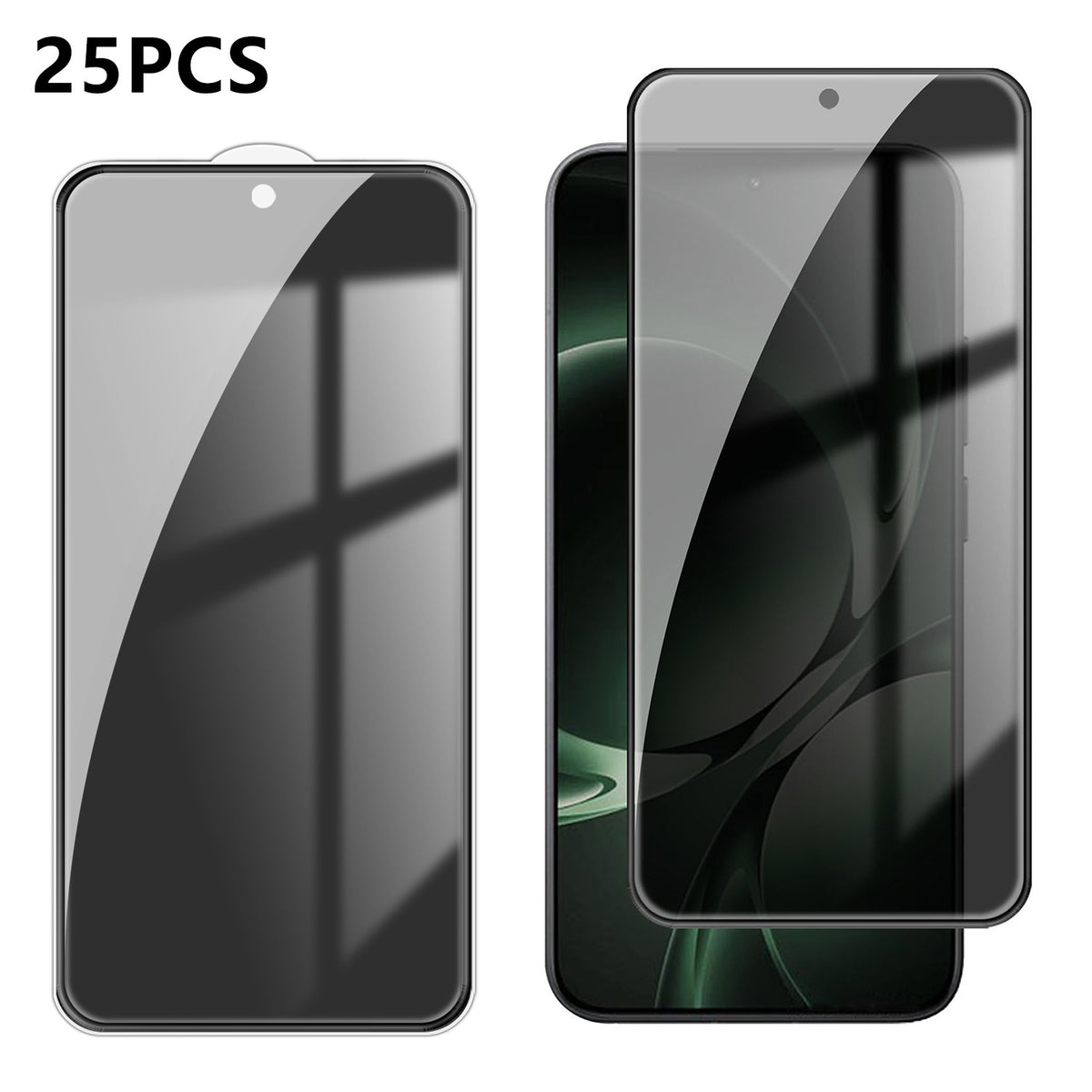 For Xiaomi Redmi K80 Ultra 5G 25Pcs Anti-spy Screen Protector Silk Printing High Aluminium-silicon Glass Full Cover Anti-fingerprint Privacy Film