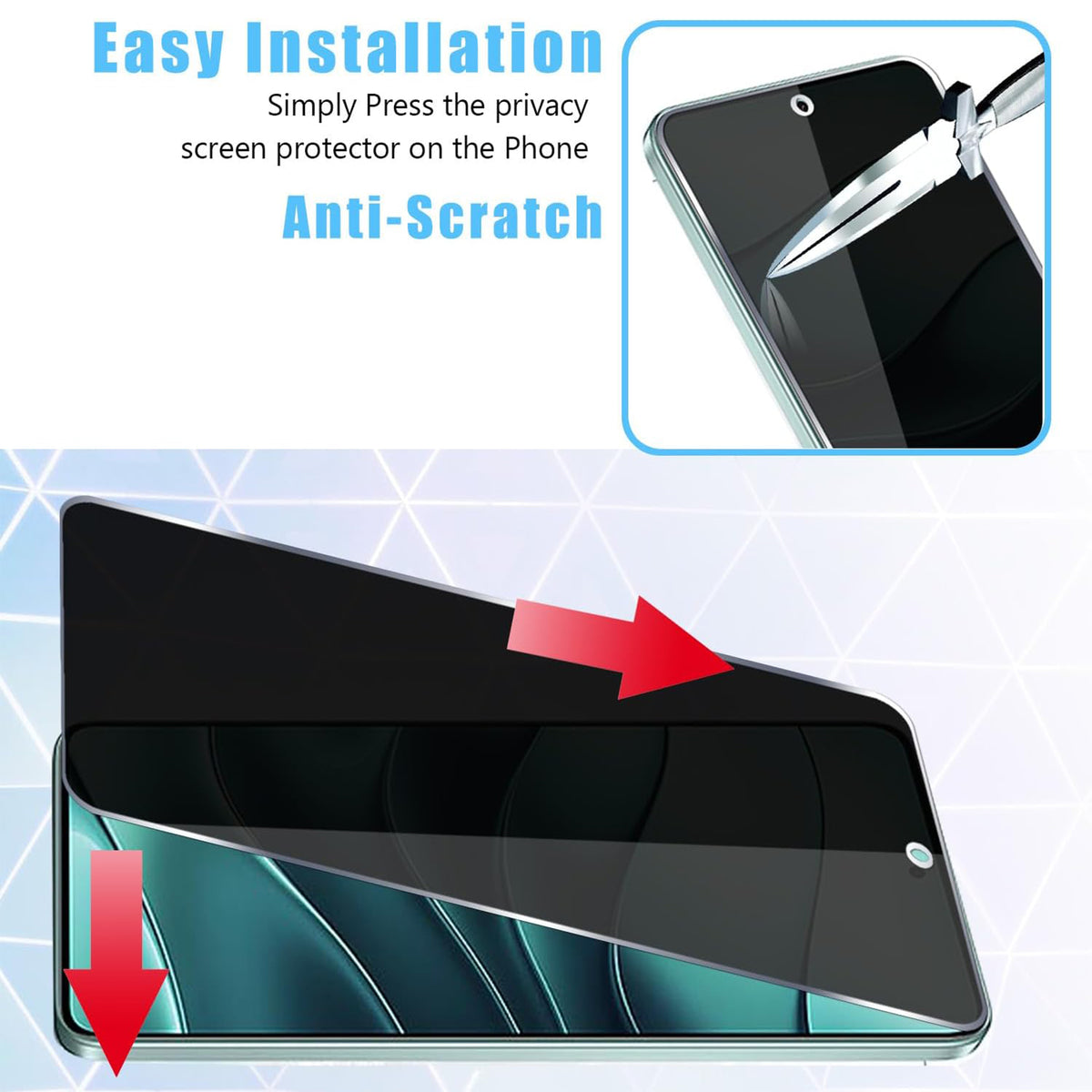 For Xiaomi Redmi K80 Ultra 5G 25Pcs Anti-spy Screen Protector Silk Printing High Aluminium-silicon Glass Full Cover Anti-fingerprint Privacy Film