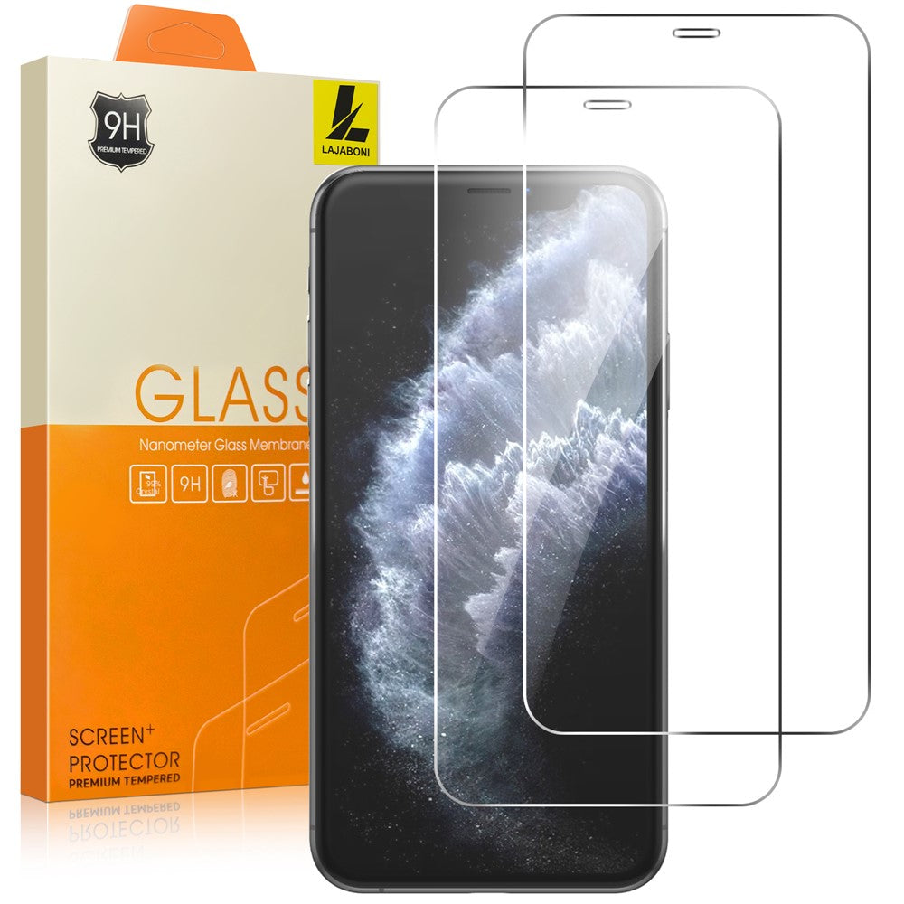LAJABONI 2Pcs HD Clear Screen Protector For iPhone 11 Pro / X / XS 5.8 inch Anti-Explosion 2.5D Arc Edge Not Complete Covering Tempered Glass Screen Film