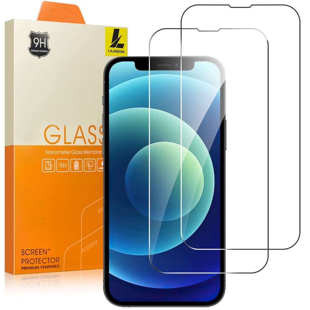 LAJABONI 2Pcs For iPhone 12 mini HD Clear Screen Protector Anti-Explosion 2.5D Arc Edge Not Complete Covering Tempered Glass Screen Film