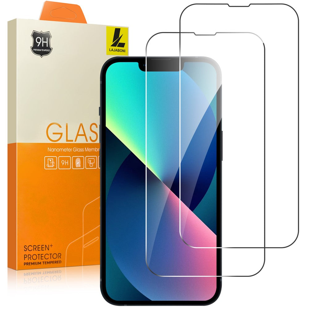 LAJABONI 2 stk. til iPhone 13 mini HD Klar Skærmbeskytter Anti-eksplosion 2.5D Buet Kant Dækker ikke fuldt ud Hærdet Glas Skærmfilm