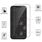LAJABONI 2Pcs For iPhone 14 Plus HD Clear Screen Protector Anti-Explosion 2.5D Arc Edge Not Complete Covering Tempered Glass Screen Film