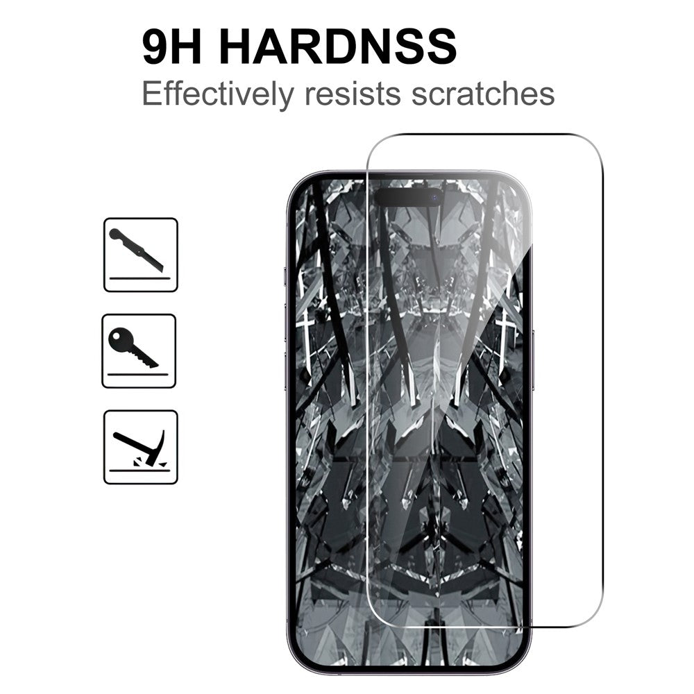 LAJABONI 2Pcs For iPhone 15 Plus HD Clear Screen Protector Anti-Explosion 2.5D Arc Edge Not Complete Covering Tempered Glass Screen Film