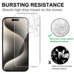 LAJABONI 2Pcs For iPhone 15 Plus HD Clear Screen Protector Anti-Explosion 2.5D Arc Edge Not Complete Covering Tempered Glass Screen Film