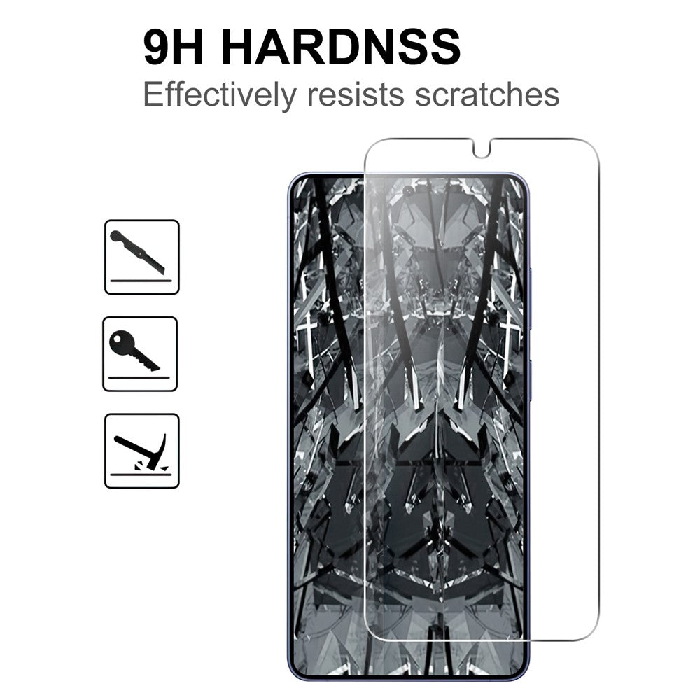LAJABONI 2Pcs HD Clear Screen Protector For Samsung Galaxy S21 4G  /  5G Anti-Explosion 2.5D Arc Edge Not Complete Covering Tempered Glass Screen Film