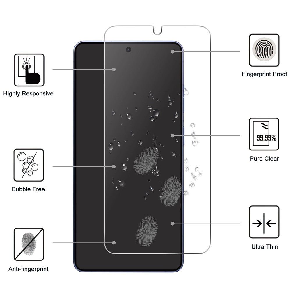 LAJABONI 2Pcs For Samsung Galaxy S22+ 5G HD Clear Screen Protector Anti-Explosion 2.5D Arc Edge Not Complete Covering Tempered Glass Screen Film