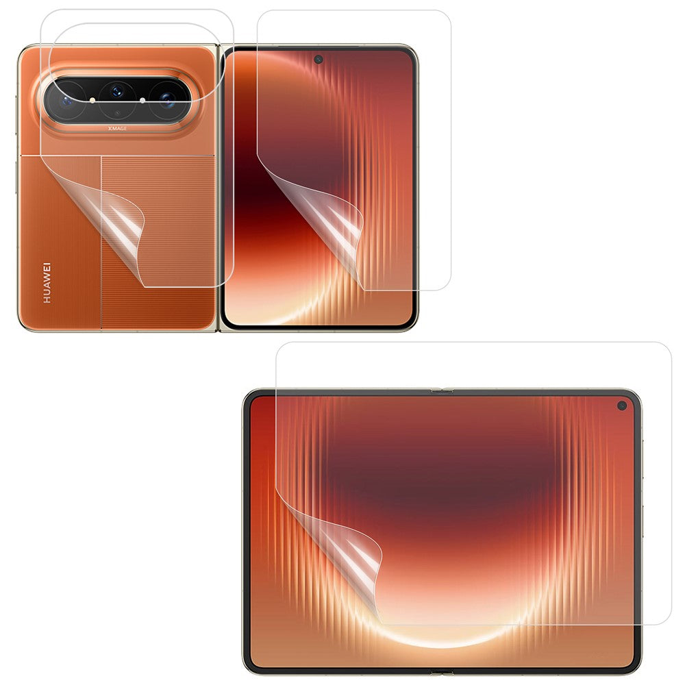 Huawei Pura X Max Hydrogelfilm Set Matt Anti-fingeravtryck Fram + Insida + Baksida TPU Skärmskydd