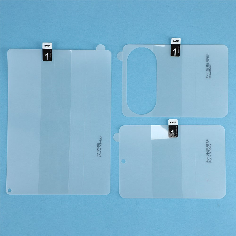 For Huawei Pura X Max Hydrogel Film Set Matte Anti-fingerprint Front + Inside + Back Cover TPU Screen Protector