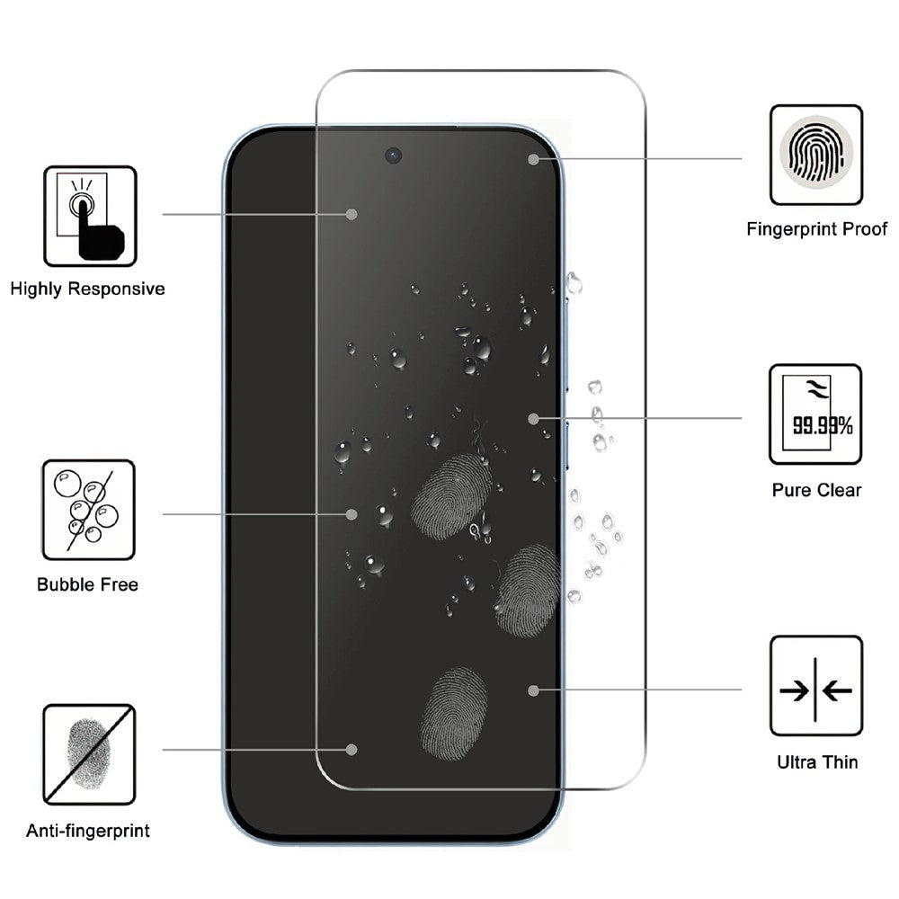LAJABONI 2Pcs For Xiaomi 15T  /  15T Pro HD Clear Screen Protector Anti-Explosion 2.5D Arc Edge Not Complete Covering Tempered Glass Screen Film