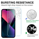 LAJABONI 2Pcs For iPhone 13 mini HD Clear Screen Protector Anti-blue-ray Not Full Coverage Tempered Glass Screen Film