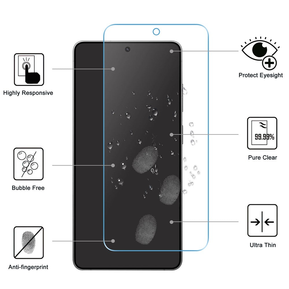 LAJABONI 2 st för Samsung Galaxy S21 FE 5G HD klart skärmskydd anti-blue ray inte komplett täckande härdat glas skärmfilm
