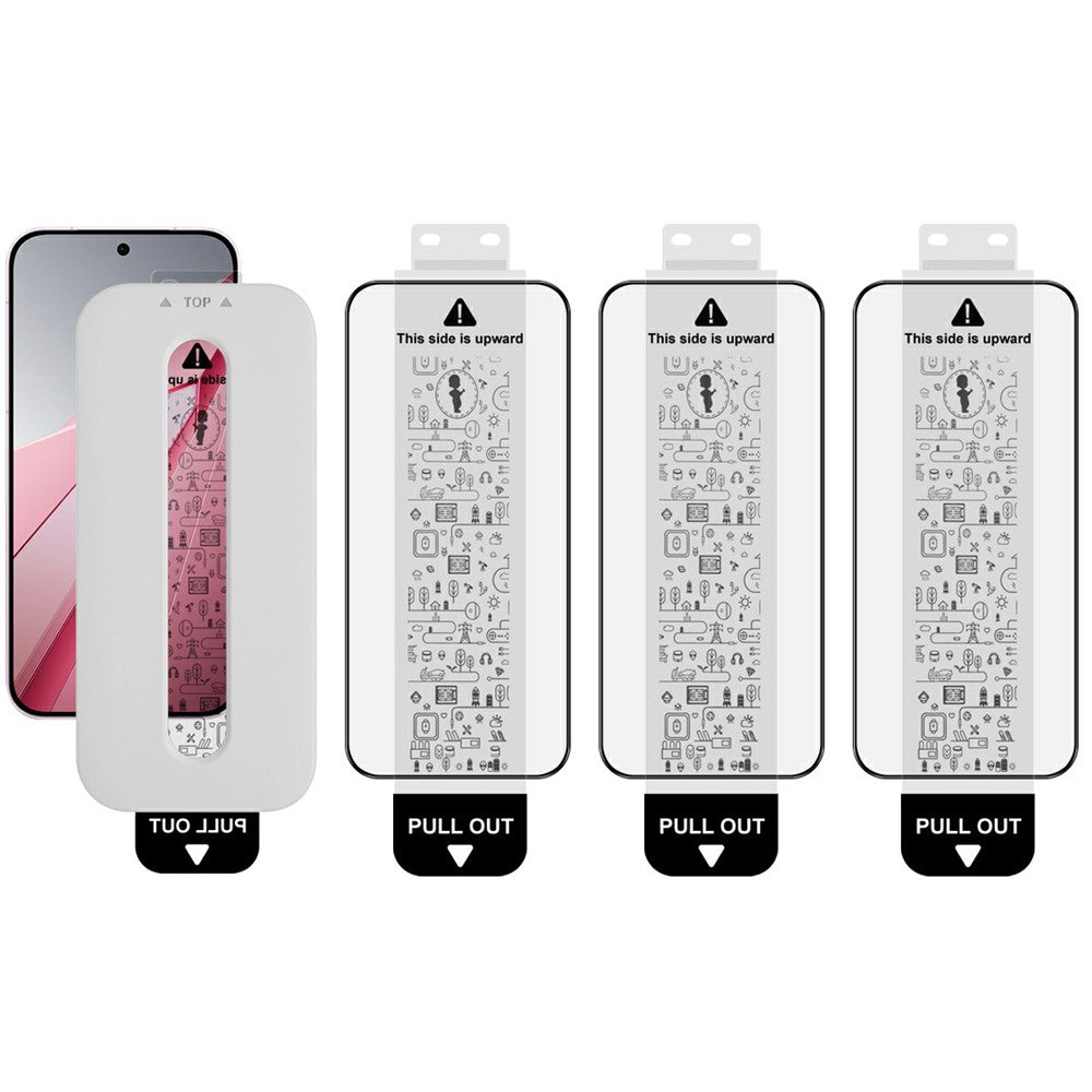 IMAK 3Pcs Tempered Glass For Oppo K15 Pro+ 5G Full Screen Protector Full Glue Film with Dust-free Installation Tool (Fingerprint Unlock)