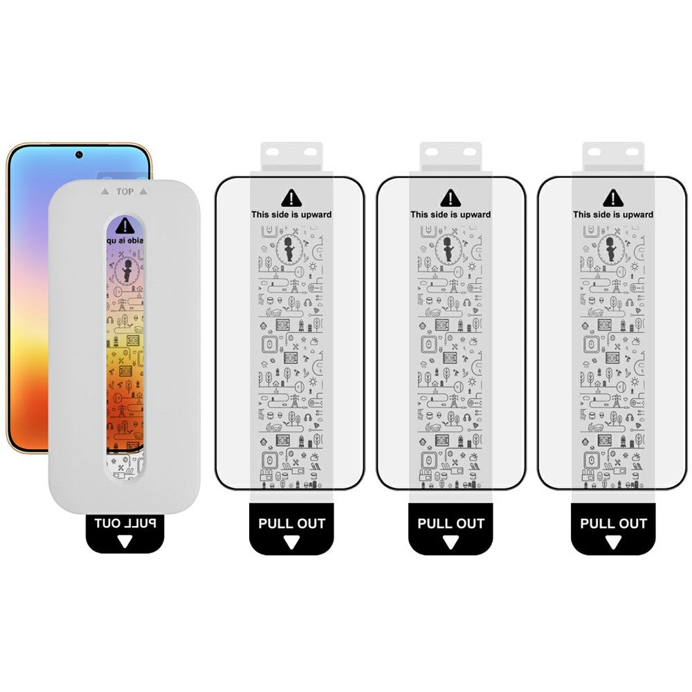 IMAK 3 st. härdat glas för Huawei Pura 90s Pro 5G / Pura 90 Pro helskärmsskydd helhäftad film med dammfritt installationsverktyg (fingeravtryckslåsning)