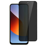 Xiaomi Redmi A7 Pro 4G (171.56mm) / Poco C85x 5G 180 graders hærdet privatlivsglas med sort kant, fuldskærmsbeskyttelse og heldækkende lim