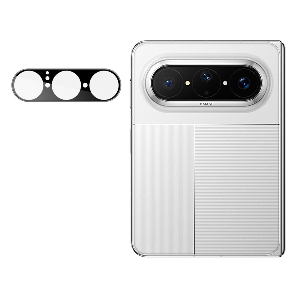 IMAK kameralinsebeskyttelse til Huawei Pura X Max i klart HD-hærdet glas, fuldt dækkende linsefilm