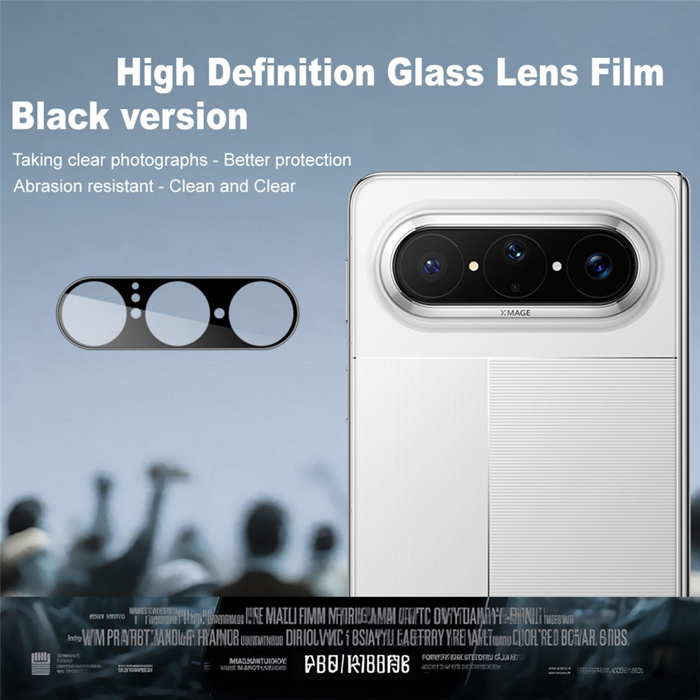 IMAK kameralinsebeskyttelse til Huawei Pura X Max i klart HD-hærdet glas, fuldt dækkende linsefilm