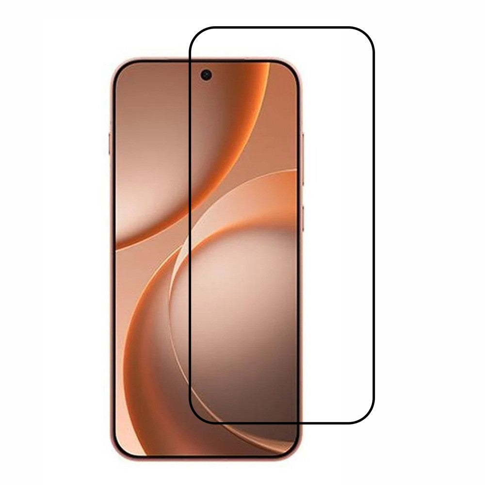 Oppo Find X9s 5G helskärmsskydd med Full Glue Arc Edge HD hög aluminium-kiselglasfilm med svart sidentryckskant (fingeravtryckslåsning)