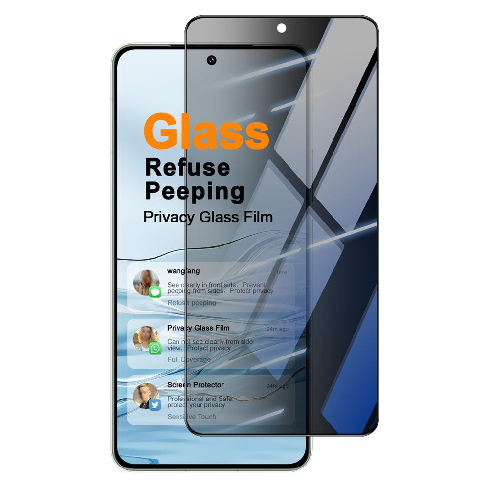 IMAK For vivo iQOO 15T 5G / iQOO 13 5G / Oppo Find X9 Ultra 5G Privacy Screen Protector Anti-Peep Full Cover Tempered Glass Film (Fingerprint Unlock)