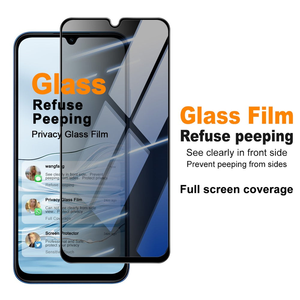 IMAK Anti Peep Screen Protector For Xiaomi Redmi 15C 4G (Global) (171mm) / 15a 5G / A7 Pro 4G (171.56mm) / A7 Pro 5G / Poco C85 4G (171mm)// Poco C81 4G / Poco C9E 4G Full Coverage Tempered Glass Film