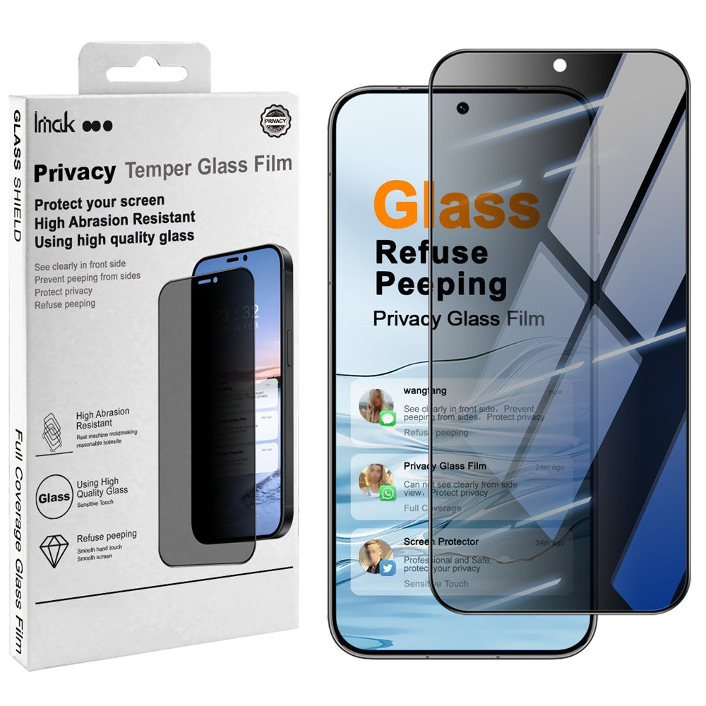IMAK För Huawei Pura 90s Pro 5G / Pura 90 Pro Anti-peep Härdat Glas Skärmskydd Heltäckande
