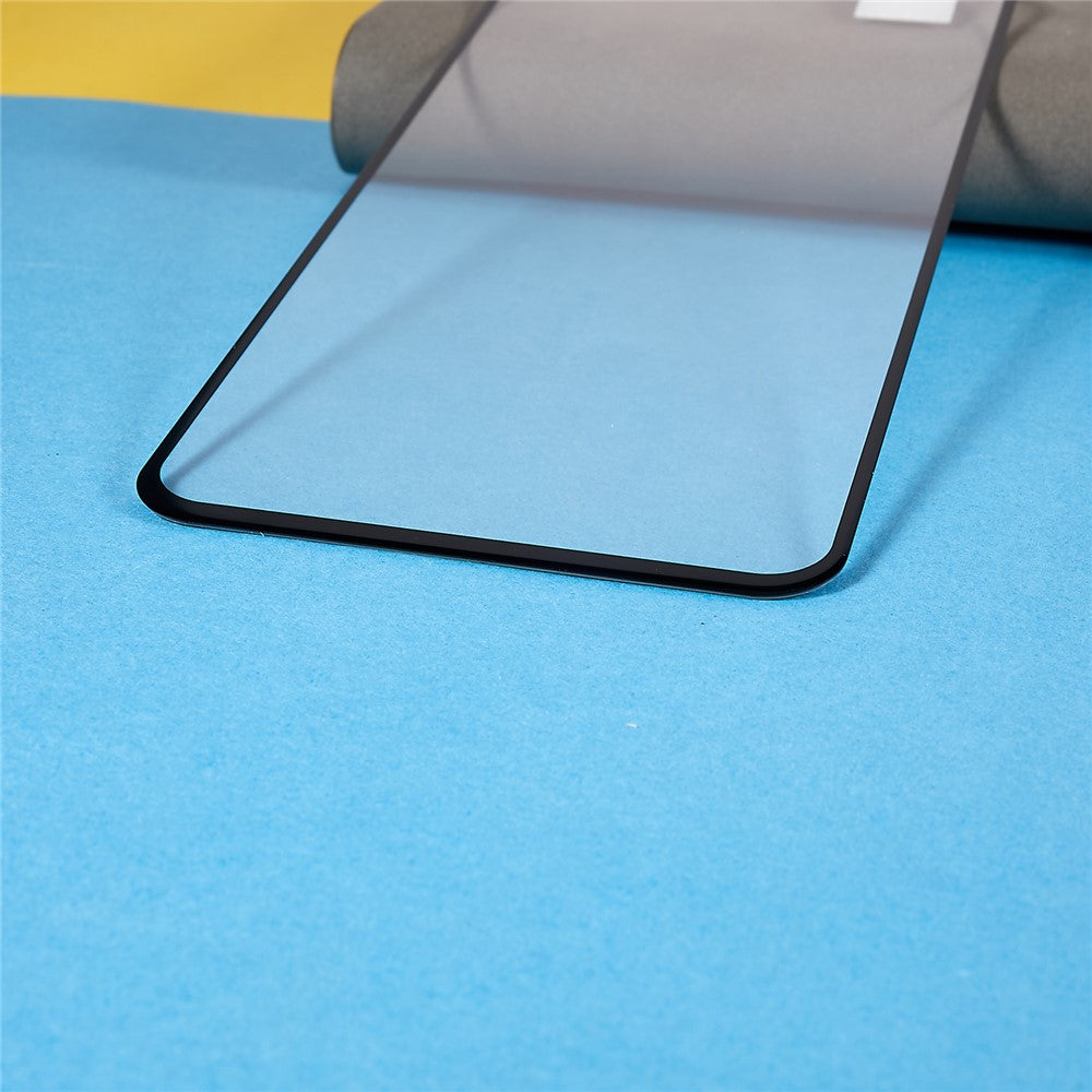Samsung Galaxy A14 5G / A14 4G silketrykt hærdet glasskærmbeskyttelse, fuld klæbning, sort kant, eksplosionssikret fuldskærmsfilm