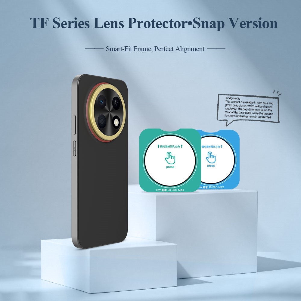 LEREACH 2Pcs for Huawei Enjoy 90 Pro Max / nova 15 Max Camera Lens Protector Full Cover High Aluminium-silicon Glass Lens Film with Auto-Align Installation Frame