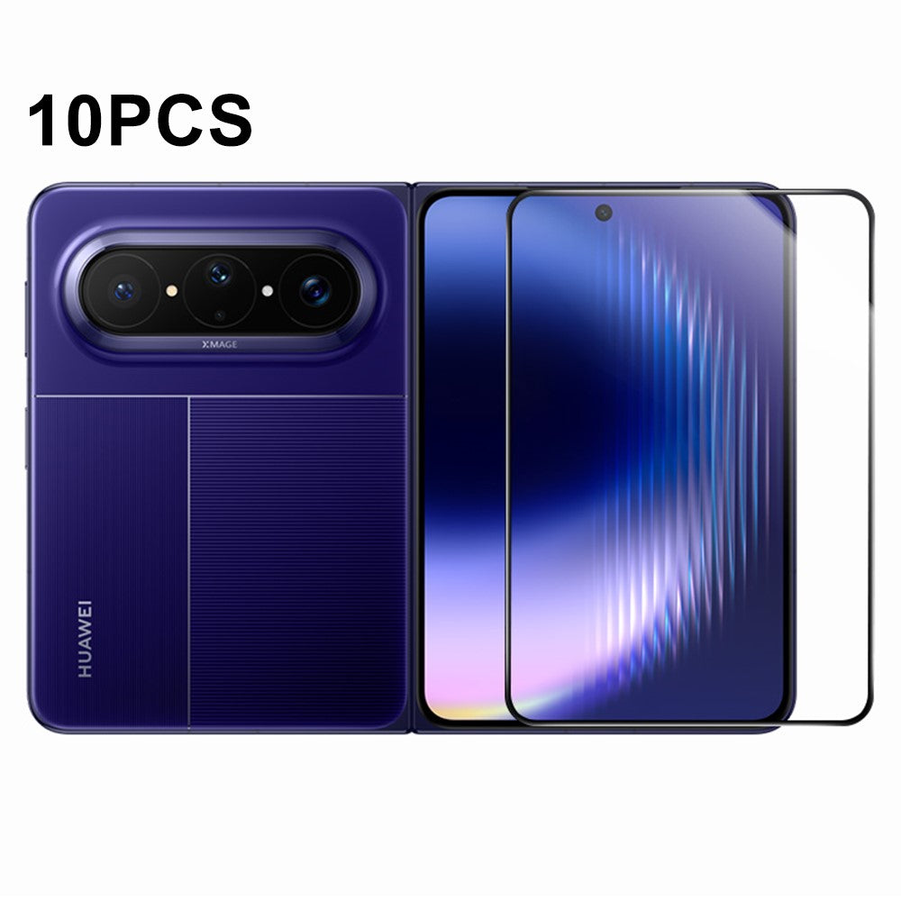 RURIHAI 10 st. för Huawei Pura X Max hög aluminium-kisel glasfilm heltäckande lim 0,26 mm 2,5D helskärmsskydd